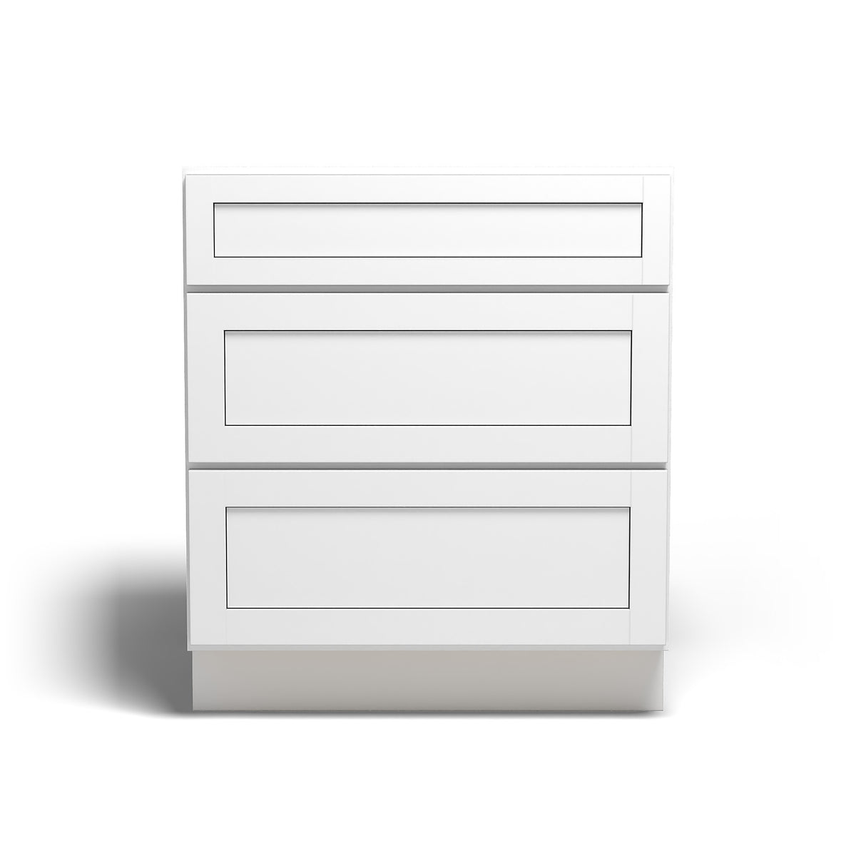 Special Order - 30" Drawer Base Cabinet with 3 Drawers Arcadia White Shaker - DB30 Arcadia White Base Cabinets GHI SPACW Special Order