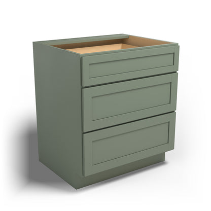 Special Order - 30" Drawer Base Cabinet with 3 Drawers Forest Green - DB30