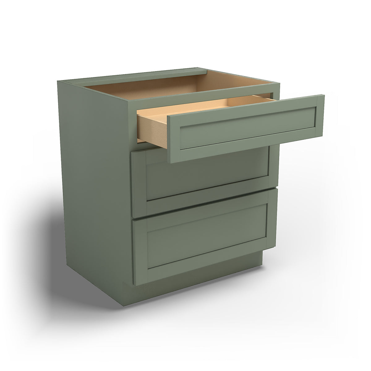 Special Order - 30" Drawer Base Cabinet with 3 Drawers Forest Green - DB30