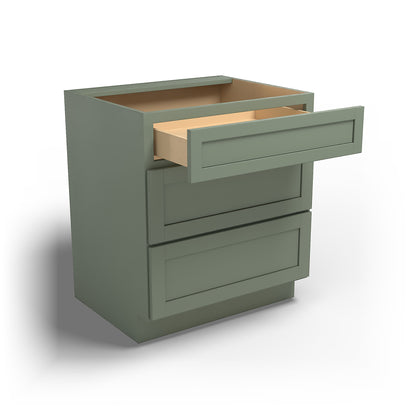 Special Order - 30" Drawer Base Cabinet with 3 Drawers Forest Green - DB30