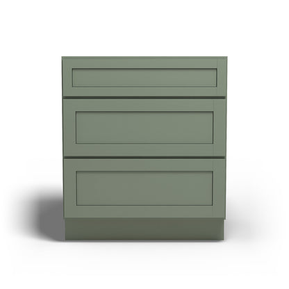 Special Order - 30" Drawer Base Cabinet with 3 Drawers Forest Green - DB30