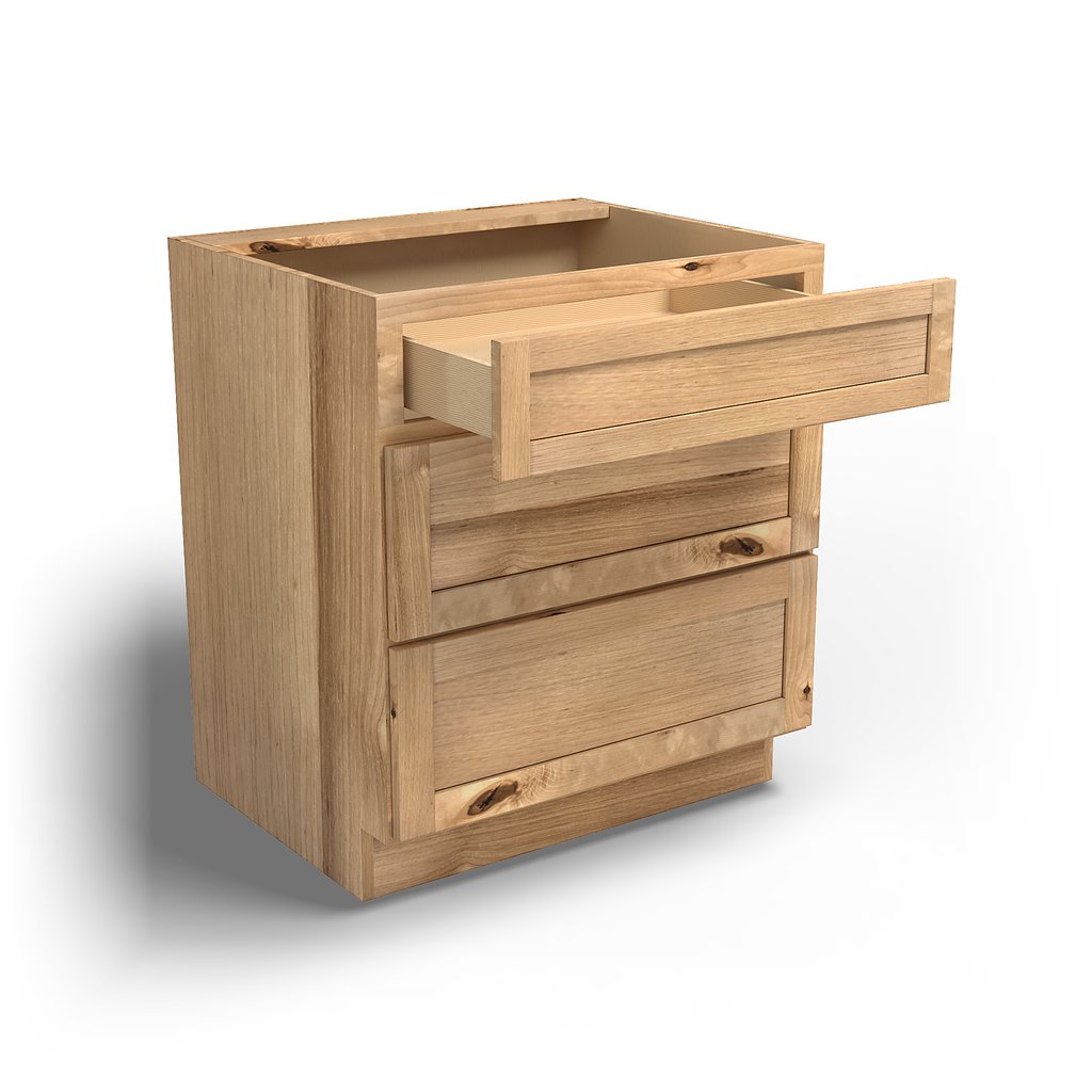 Special Order - 30" Drawer Base Cabinet with 3 Drawers Frontier Shaker - DB30 Base Cabinets Drawer Bases Frontier Shaker GHI Special Order SPFTS