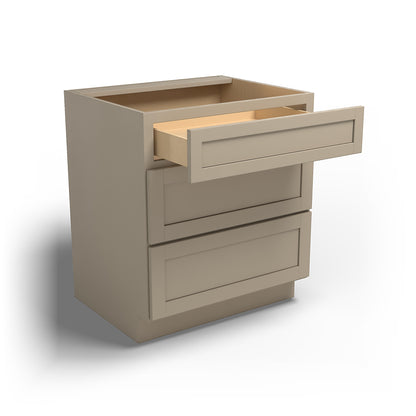 Special Order - 30" Drawer Base Cabinet with 3 Drawers Mojave Shaker - DB30 Base Cabinets Drawer Bases GHI Mojave Shaker Special Order SPMJS