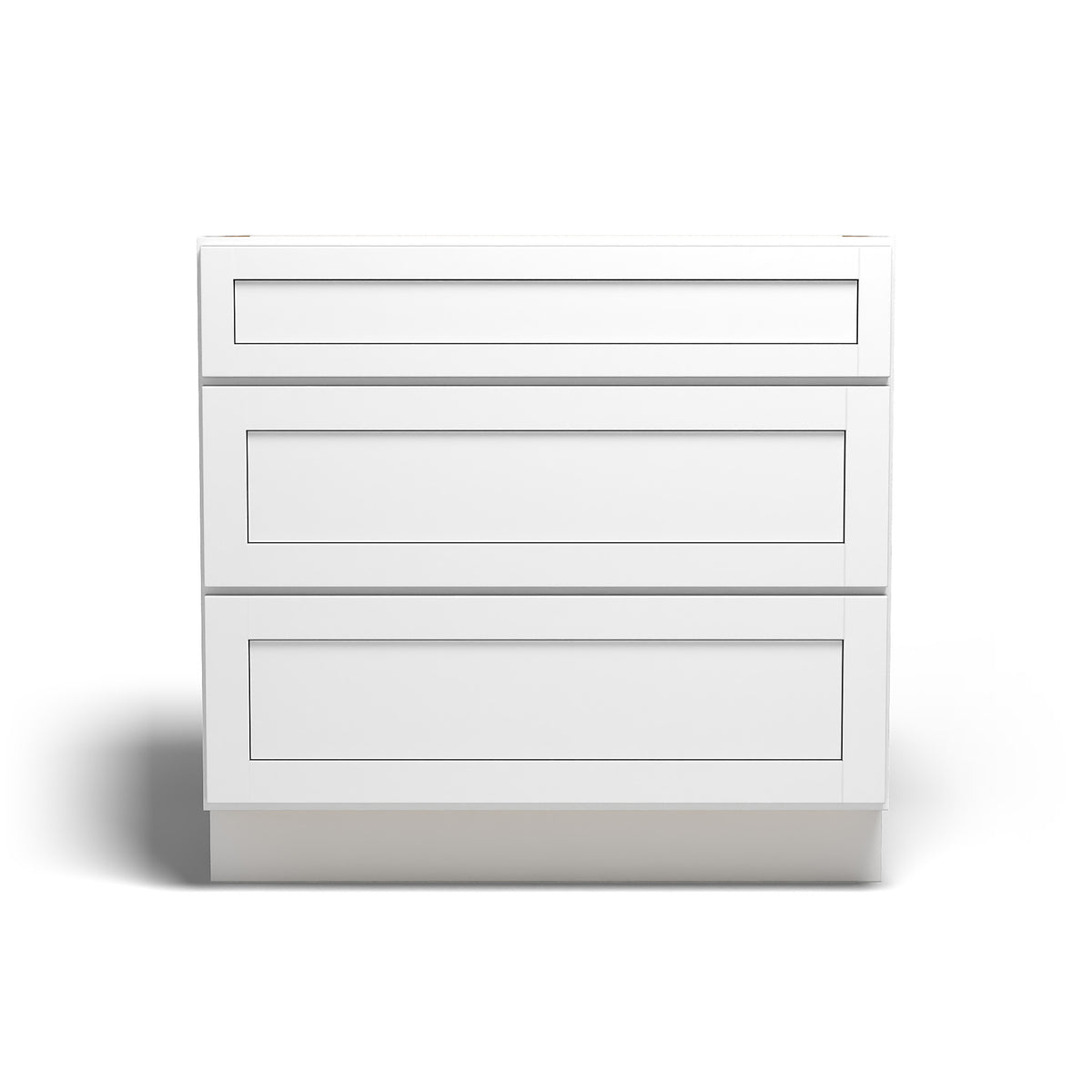 Special Order - 36" Drawer Base Cabinet with 3 Drawers Arcadia White Shaker - DB36