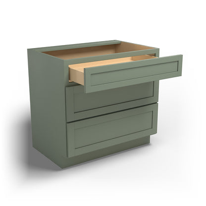 Special Order - 36" Drawer Base Cabinet with 3 Drawers Forest Green - DB36