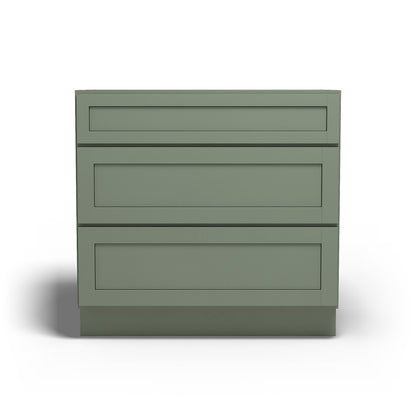Special Order - 36" Drawer Base Cabinet with 3 Drawers Forest Green - DB36