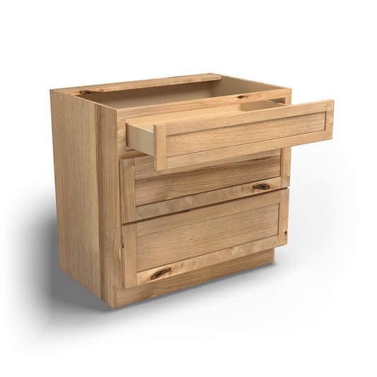 Special Order - 36" Drawer Base Cabinet with 3 Drawers Frontier Shaker - DB36 Base Cabinets Drawer Bases Frontier Shaker GHI Special Order SPFTS