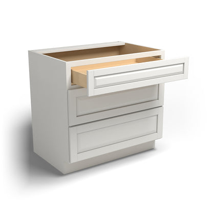 Special Order - 36" Drawer Base Cabinet with 3 Drawers Newport White - DB36
