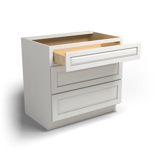 Special Order - 36" Drawer Base Cabinet with 3 Drawers Newport White - DB36 Base Cabinets Drawer Bases GHI Newport White Special Order SPNPW