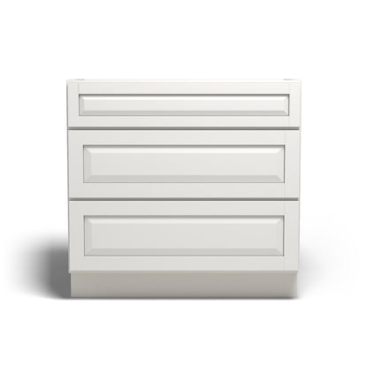 Special Order - 36" Drawer Base Cabinet with 3 Drawers Newport White - DB36