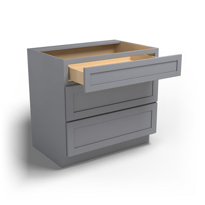 Special Order - 36" Drawer Base Cabinet with 3 Drawers Pacific Gray - DB36