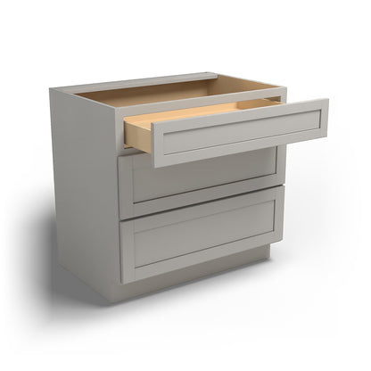 Special Order - 36" Drawer Base Cabinet with 3 Drawers Stone Harbor Gray - DB36