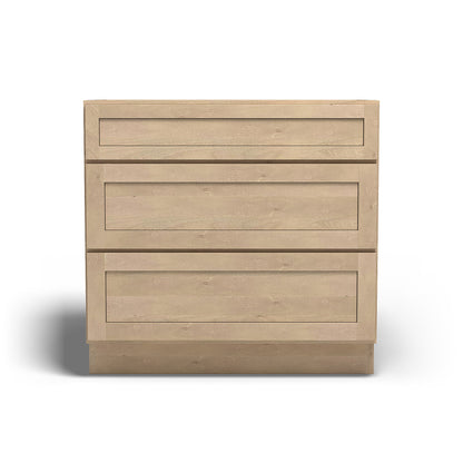 Special Order - 36" Drawer Base Cabinet with 3 Drawers Sonona Wheat - DB36