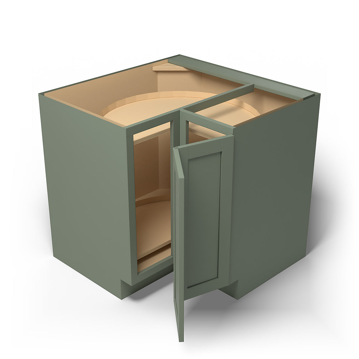 Special Order - 36" x 12" Lazy Susan Corner Base Cabinet Forest Green - DCB3612