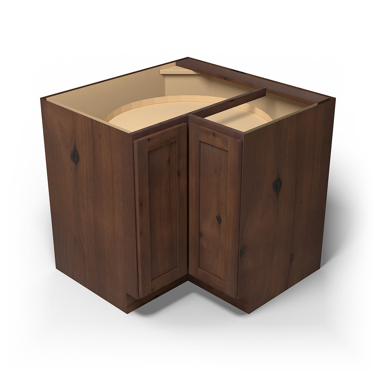 Special Order - 36" x 12" Lazy Susan Corner Base Cabinet Rustic Walnut - DCB3612 Base Cabinets Corner Base Cabinets GHI Lazy Susan Rustic Walnut Special Order SPRWS