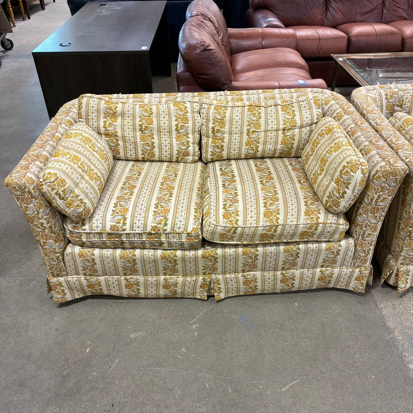 Vintage Cream & Honey Loveseat