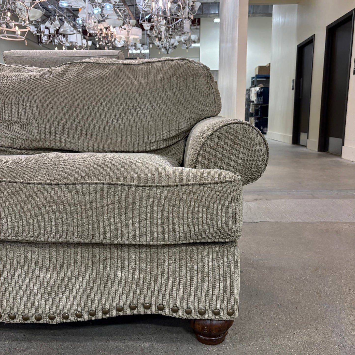 Tan Corduroy WideLounger Chair