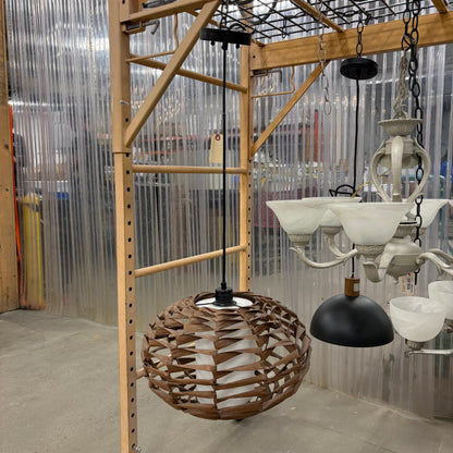 Woven Bamboo Pendant Light