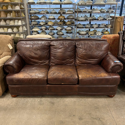 Brown Leather Diamond Sofa