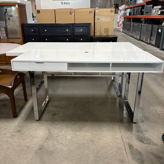 Glossy White Writing Desk