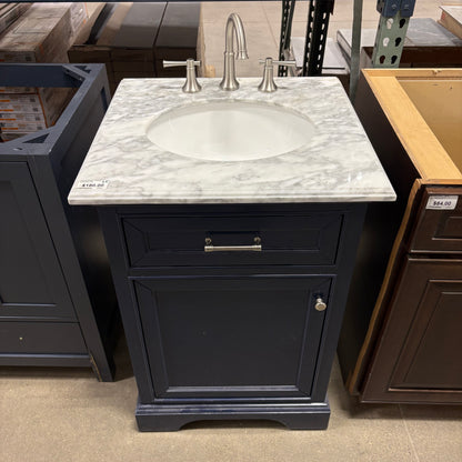 Blue Vanity with Marble Top