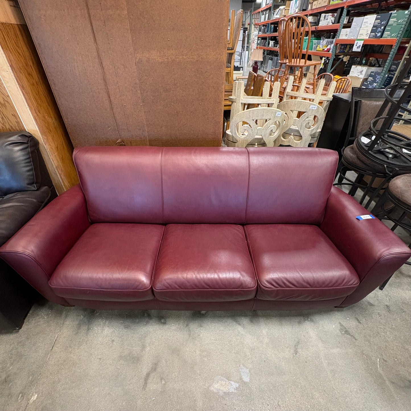 Natuzzi Red Leather Couch