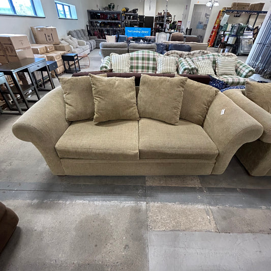 Beige Curved Arm Couch