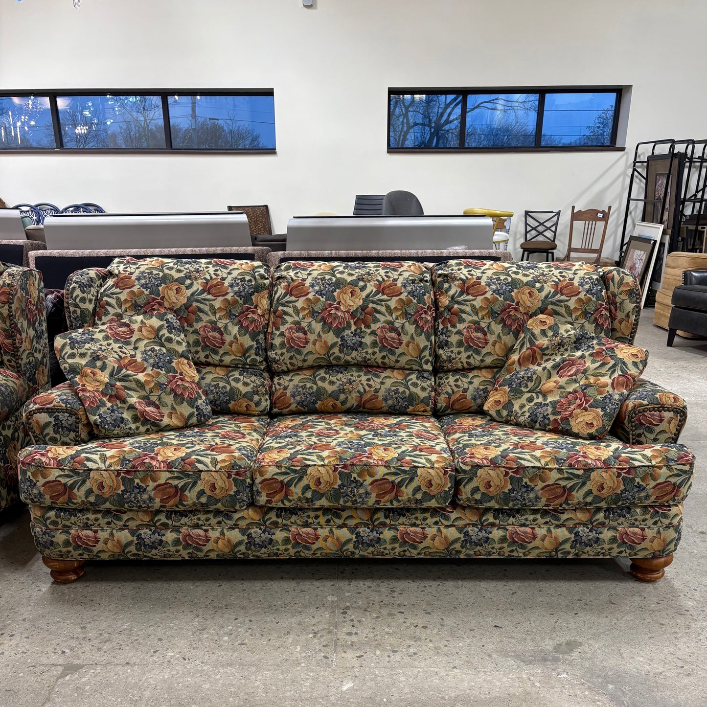 Broyhill Woven Floral Sofa