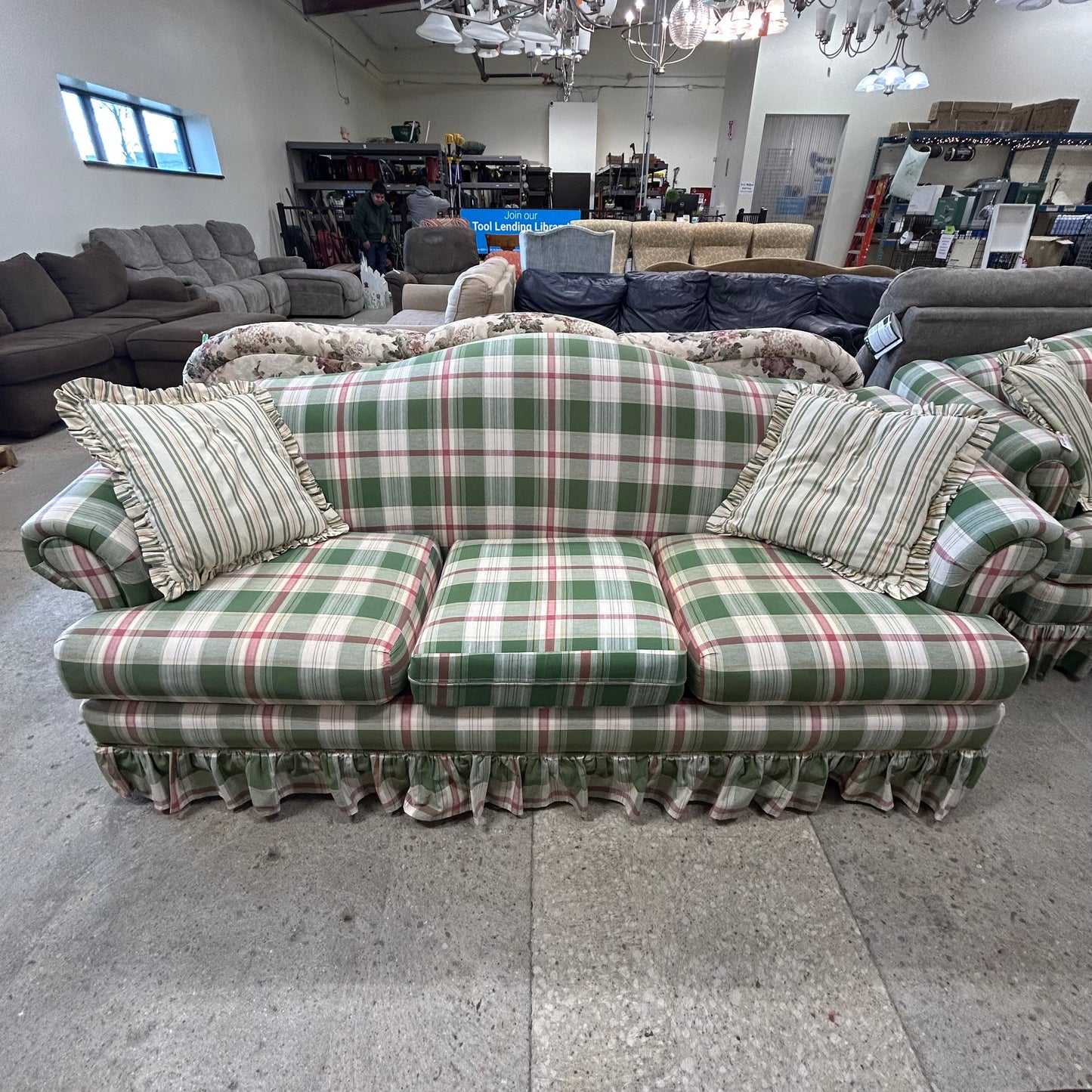 Watermelon Plaid Couch