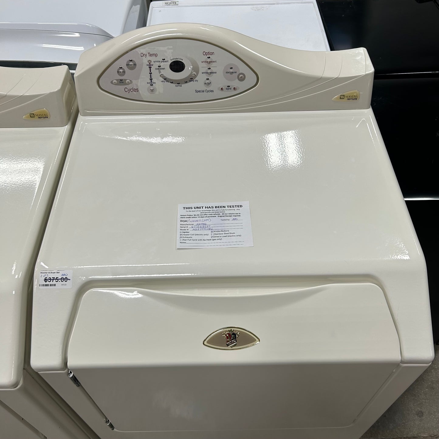 Maytag Washer/Elec Dryer Set