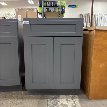 24" Gray Shaker Base Cabinet