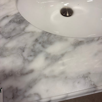 Blue Vanity with Marble Top