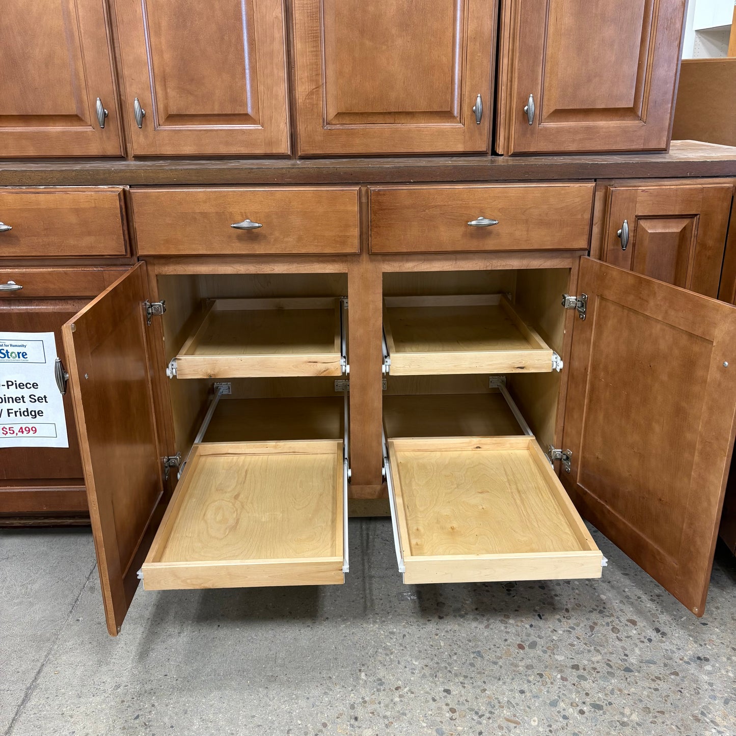 19 Pc. Cabinet Set w/ Fridge
