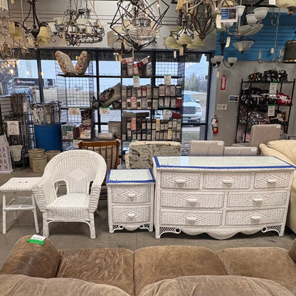 White Wicker Bedroom Set