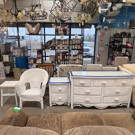 White Wicker Bedroom Set