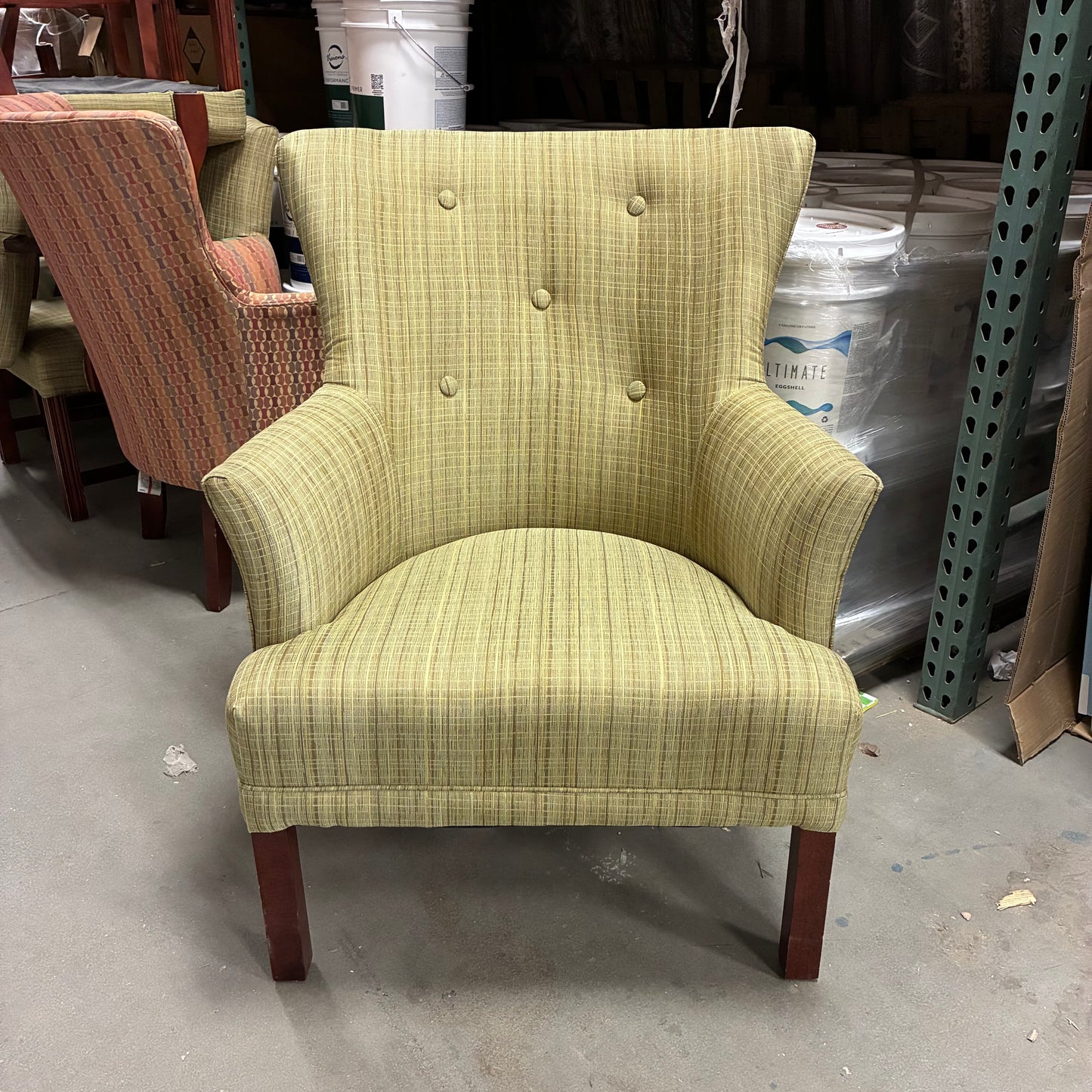 Moss Green Plaid Armchair