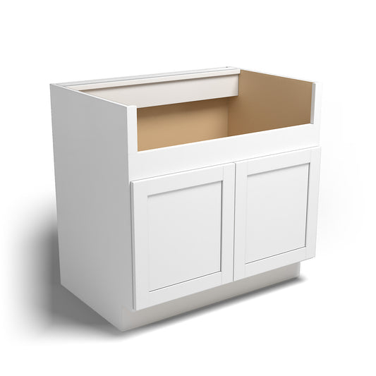 Special Order - 36" Farm House Sink Base Arcadia White Shaker - FSB36 Arcadia White Base Cabinets GHI Sink Bases SPACW Special Order
