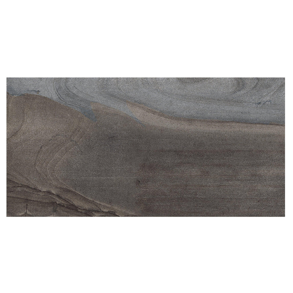 Fossil Smoke 12x24 porcelain tile, smoky gray with brown veining