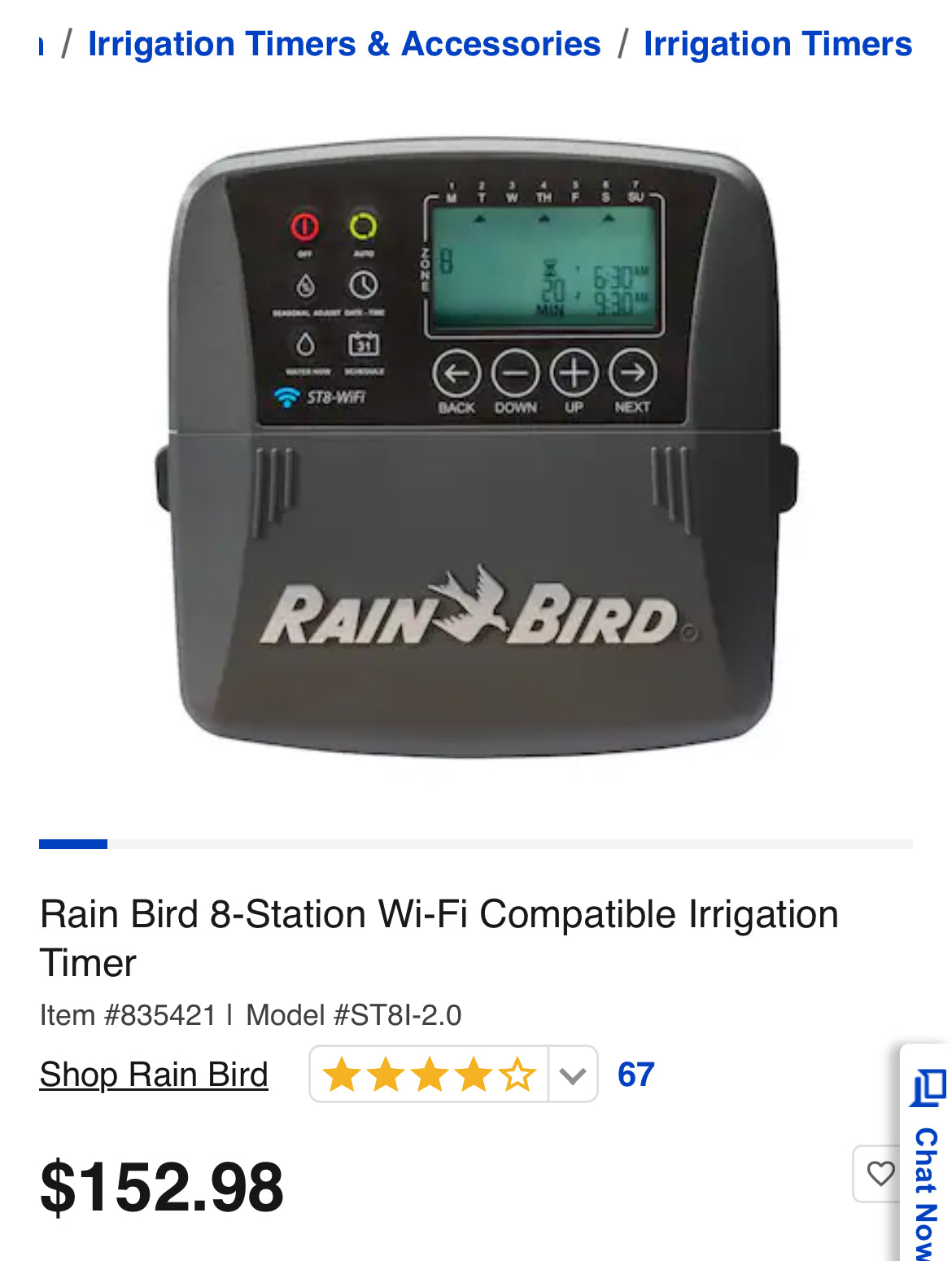 Rain Bird Irrigation Timer true