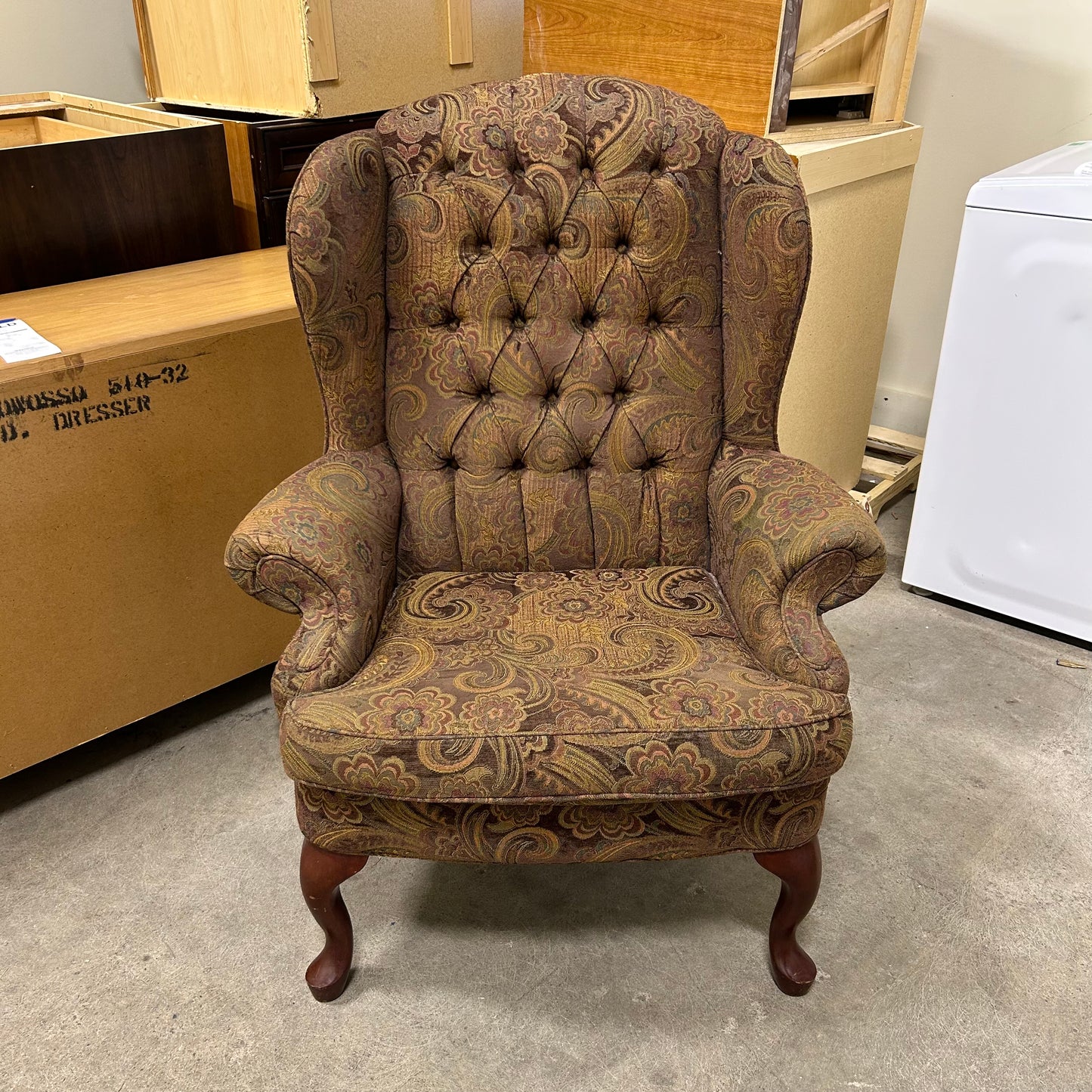 Brown Floral Chair