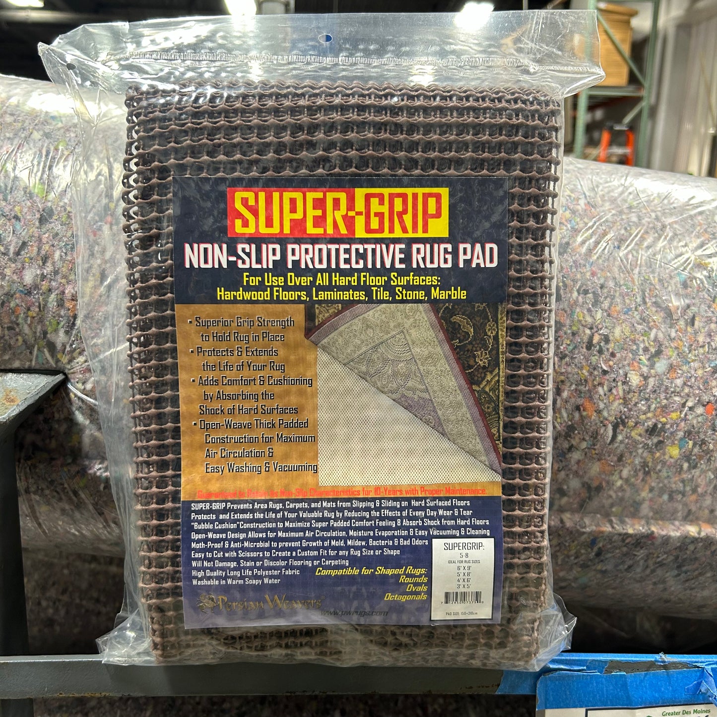Non-Slip Rug Pad - 5' x 8' In store location-set published-all-channels