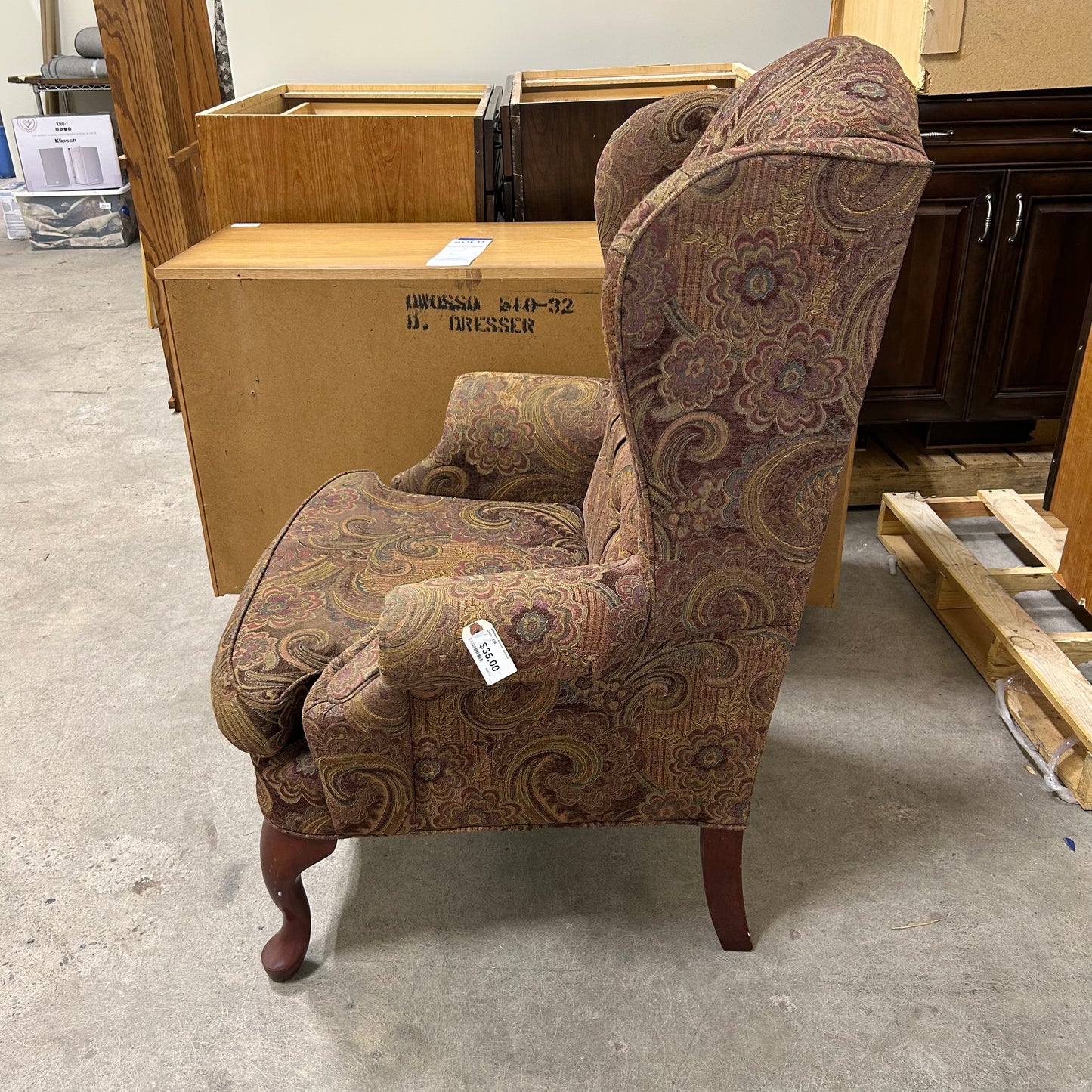 Brown Floral Chair