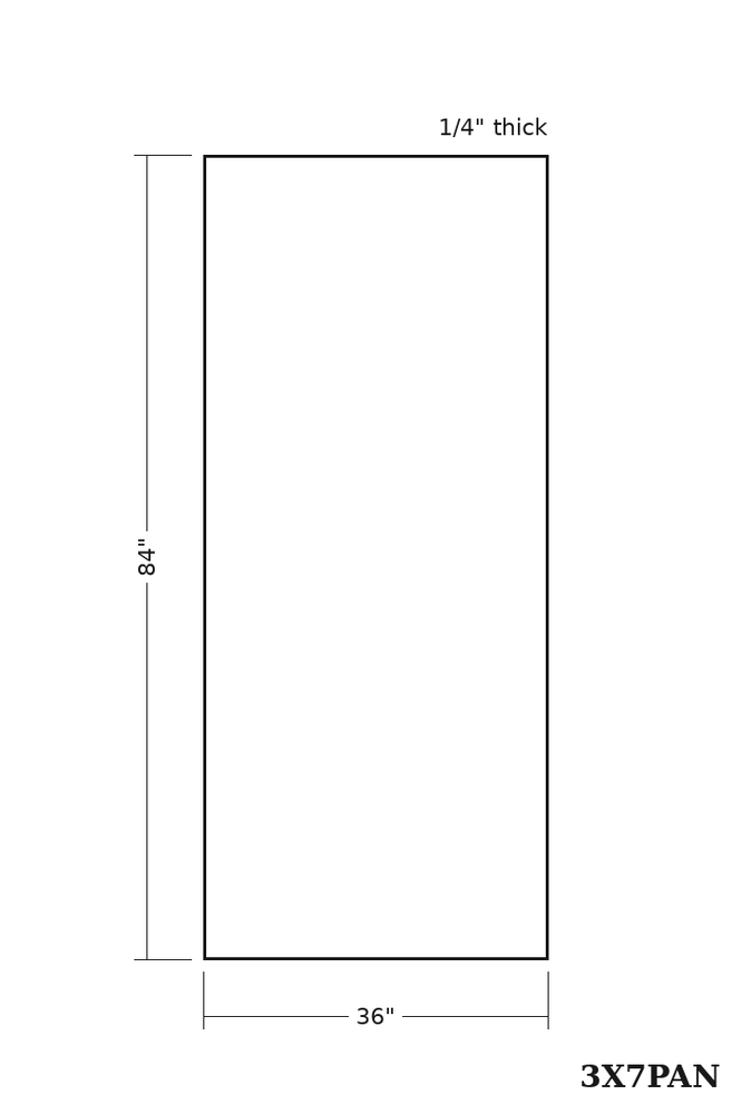 GHI 3X7PAN end panel line drawing
