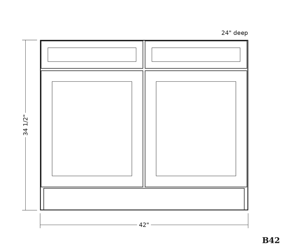 Special Order - 42" Base Cabinet Nantucket Linen - B42 Base Cabinets GHI Nantucket Linen Special Order SPNTL