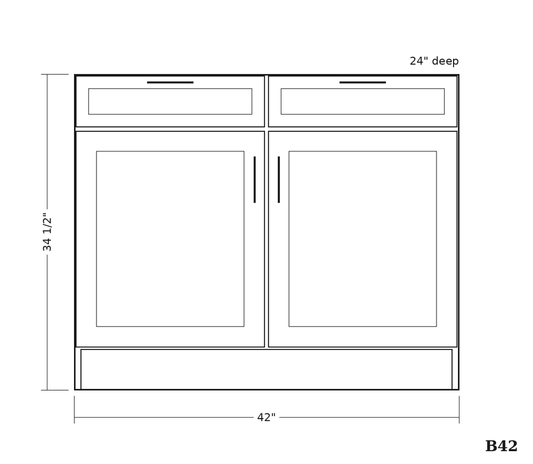 GHI B42 cabinet line drawing