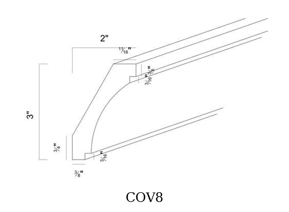 GHI COV8 cove crown molding line drawing