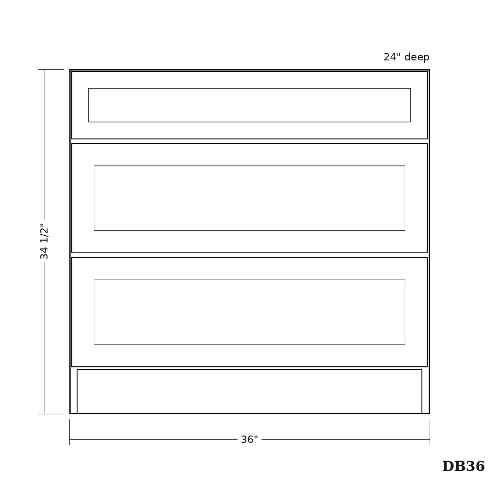 GHI DB36 cabinet line drawing