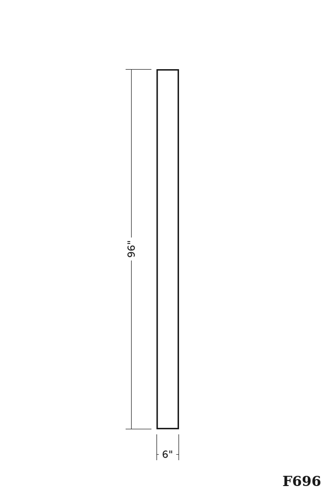 GHI F696 wall filler line drawing