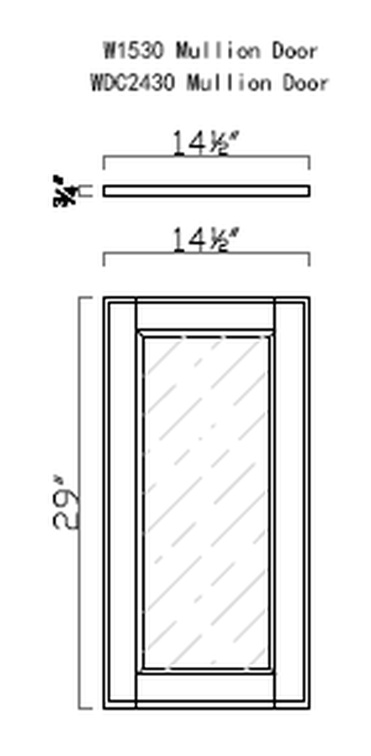 GHI Forest Green 1530MD / DC2430MD mullion door line drawing