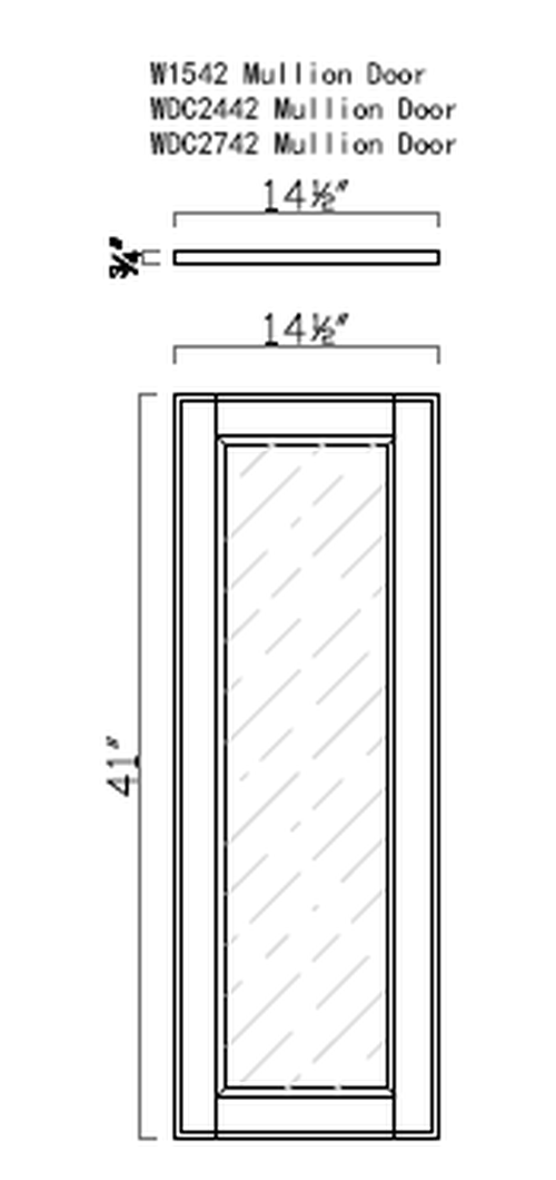 GHI Forest Green 1542MD / DC2442MD / DC2742MD mullion door line drawing